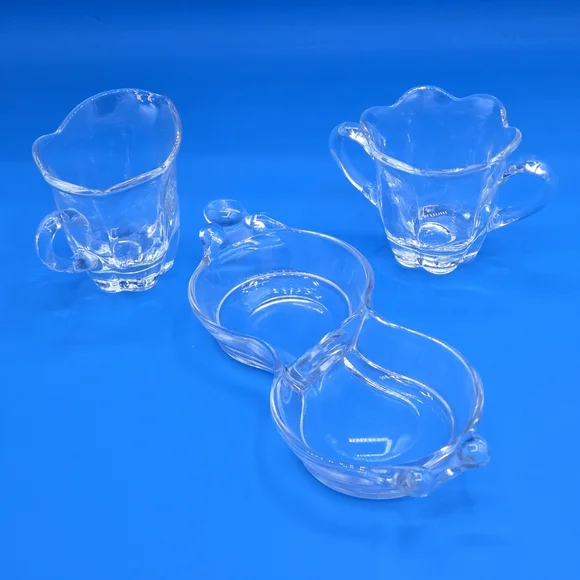 DUNCAN & MILLER Vintage Canterbury 3 piece Crystal Sugar, Creamer & Divided Tray - Picture 5 of 11